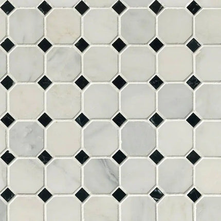 MSI Surfaces Arabescato Carrara Octagon Mosaic SMOT-ARA-2OCT - Plumbing Market