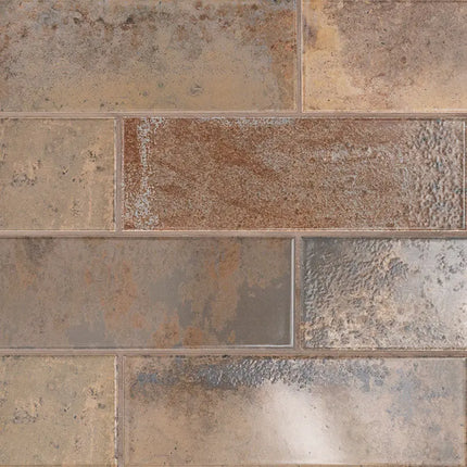 MSI Surfaces Backsplash Marza Rust 4X12 Glossy Subway Tile - Plumbing Market
