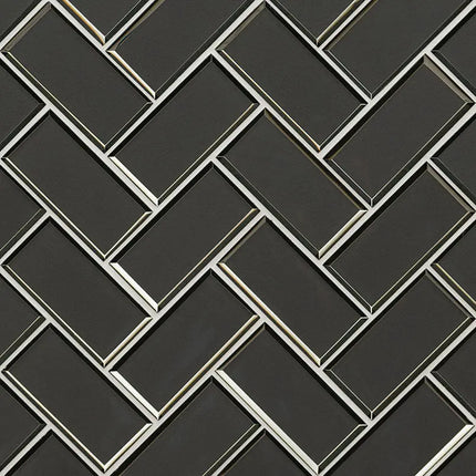 MSI Surfaces Backsplash Metallic Gray Bevel Herringbone Tile - Plumbing Market