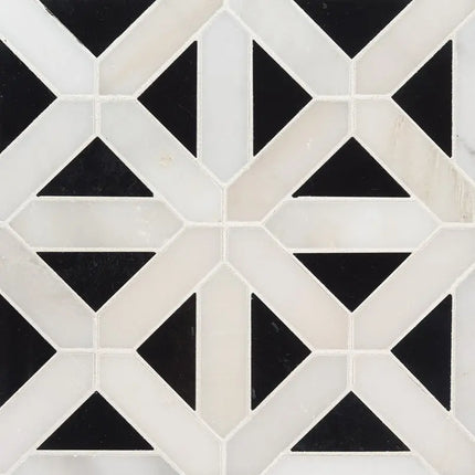 MSI Surfaces Backsplash Retro Fretwork Polished Marble Tile - Plumbing Market
