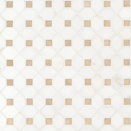 MSI Surfaces Bianco Dolomite Crema Dotty Mosaic SMOT-BIANDOL-CEMDOTP - Plumbing Market
