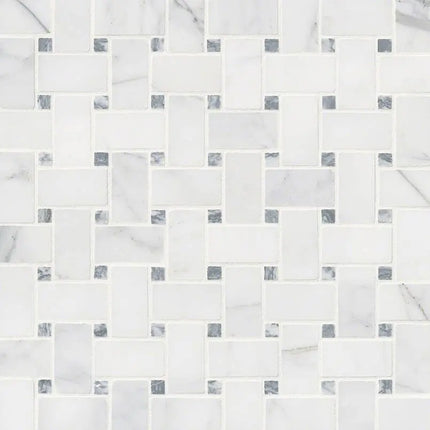 MSI Surfaces Calacatta Cressa Basketweave Mosaic SMOT-CALCRE-BWH - Plumbing Market