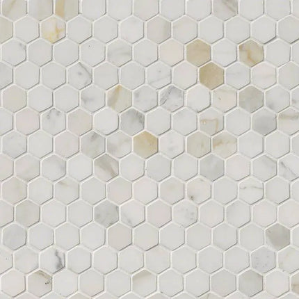 MSI Surfaces Calacatta Gold 1" Hexagon Mosaic SMOT-CALAGOLD-1HEX - Plumbing Market