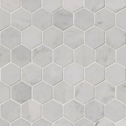 MSI Surfaces Carrara White 2 Hexagon Mosaic SMOT-CAR-2HEXP - Plumbing Market
