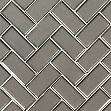 MSI Surfaces Champagne Bevel Herringbone Glass Tile SMOT-GLS-CHBEHB8MM - Plumbing Market