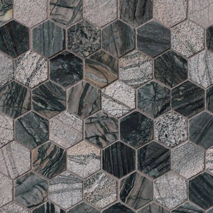 MSI Surfaces Henley 2 Hexagon Multi Finish Mosaic Tile - Plumbing Market