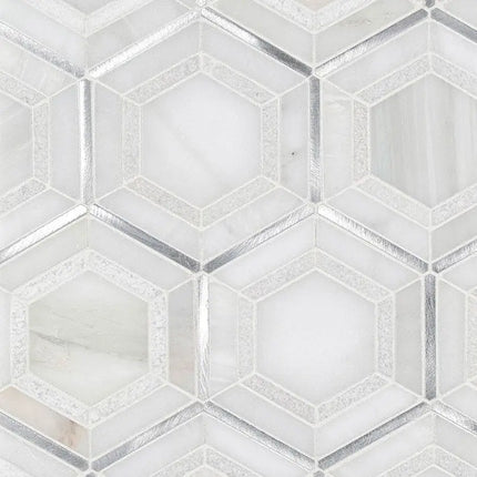 MSI Surfaces Medici Silver Pattern Stone Metal Backsplash Tile - Plumbing Market