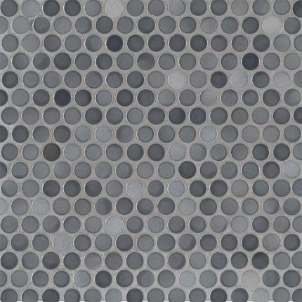 MSI Surfaces Penny Round Grigio Mix Glossy Porcelain Tile - Plumbing Market