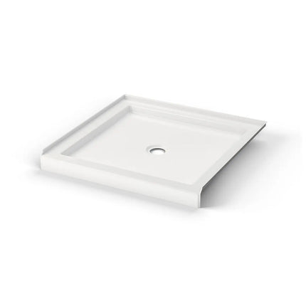 Maax B3Round 3636 Acrylic Alcove Shower Base in White with Center Drain 410000-501-001-000 - Plumbing Market