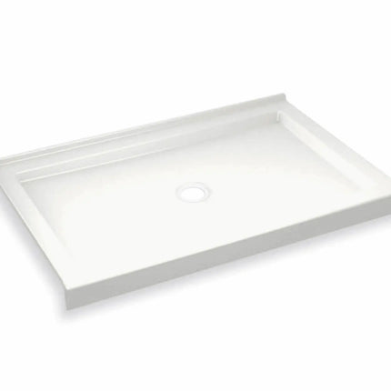 Maax B3Round 4836 Acrylic Corner Left Shower Base in White with Center Drain 410003-502-001-000 - Plumbing Market