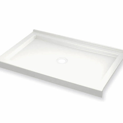 Maax B3Round 4836 Acrylic Corner Right Shower Base in White with Center Drain 410003-503-001-000 - Plumbing Market