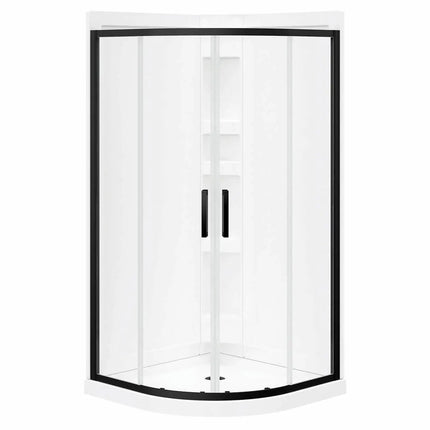 Maax Sakura Acrylic Shower Kit in White with Clear glass in Matte Black 106540-900-340-000 - Plumbing Market