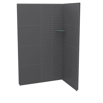 Maax Utile 4832 Composite Direct-to-Stud Two-Piece Corner Shower Wall Kit in Charcoal Erosion - Plumbing Market
