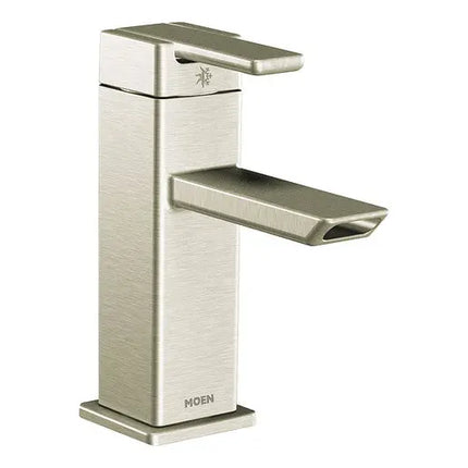 Moen 90 Degree Brushed Nickel One-Handle Low Arc Bathroom Faucet S6700BN - Plumbing Market