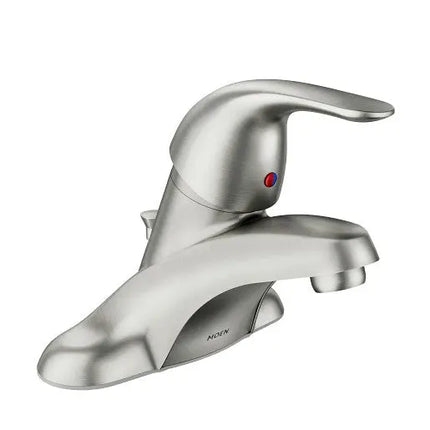 Moen Adler Spot Resist Brushed Nickel One-Handle Low Arc Bathroom Faucet WSL84502SRN - Plumbing Market