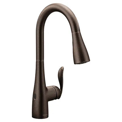 Moen Arbor MotionSense Wave One-Handle High Arc Pulldown Kitchen Oil Rubbed Bronze Faucet 7594EWORB - Plumbing Market