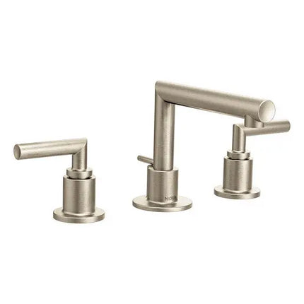 Moen Arris Brushed Nickel Two-Handle Low Arc Bathroom Faucet TS43002BN - Plumbing Market