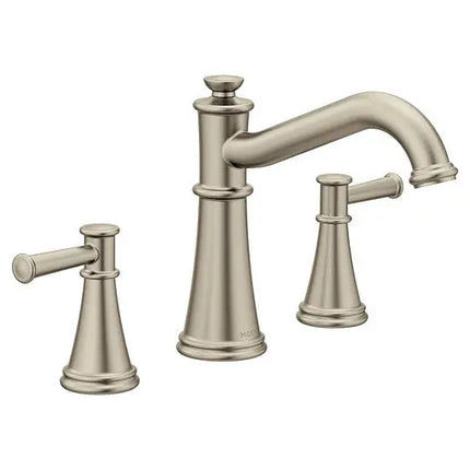 Moen Belfield Brushed Nickel Two-Handle Non-Diverter Roman Tub Faucet T9023BN - Plumbing Market