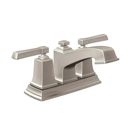 Moen Boardwalk Spot Resist Brushed Nickel Two-Handle Low Arc Bathroom Faucet WS84800SRN - Plumbing Market