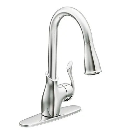 Moen Boutique Chrome One-Handle High Arc Pulldown Kitchen Faucet CA87006 - Plumbing Market