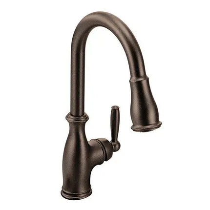 Moen Brantford Oil Rubbed Bronze One-Handle High Arc Pulldown Kitchen Faucet 7185ORB - Plumbing Market