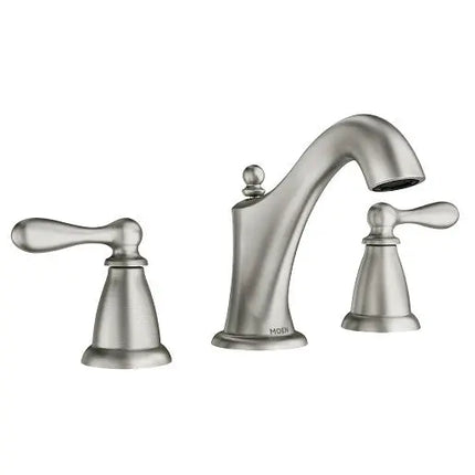 Moen Caldwell Spot Resist Brushed Nickel Two-Handle Bathroom Faucet WS84440SRN - Plumbing Market