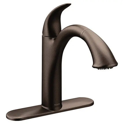 Moen Camerist Oil Rubbed Bronze One-Handle Low Arc Pullout Kitchen Faucet 7545ORB - Plumbing Market