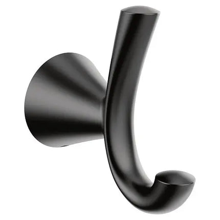 Moen Glyde Matte Black Double Robe Hook YB2303BL - Plumbing Market