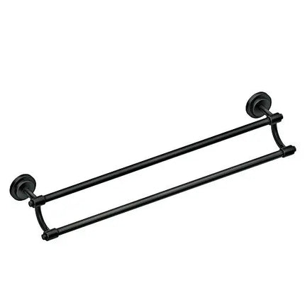 Moen Iso Matte Black Double Towel Bar DN0722BL - Plumbing Market