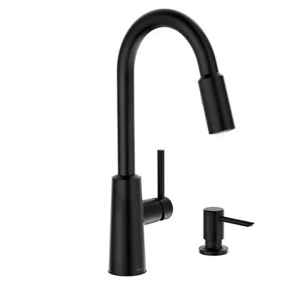 Moen Nori Matte Black One-Handle High Arc Kitchen Faucet 87066BL - Plumbing Market