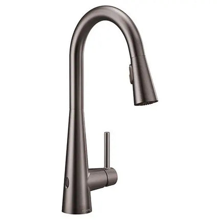 Moen Sleek MotionSense Wave One-Handle High Arc Pulldown Kitchen Black Stainless Faucet 7864EWBLS - Plumbing Market