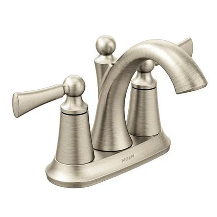 Moen Wynford Brushed Nickel Two-Handle High Arc Bathroom Faucet 4505BN - Plumbing Market