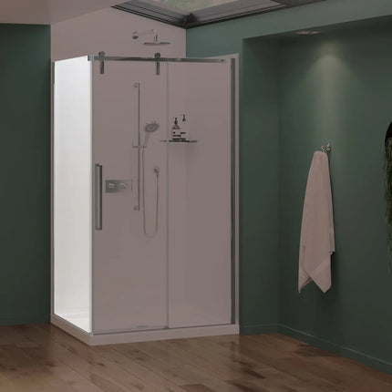 Nebula Return Panel for 36 in. Base with Clear glass in Chrome - Plumbing Market