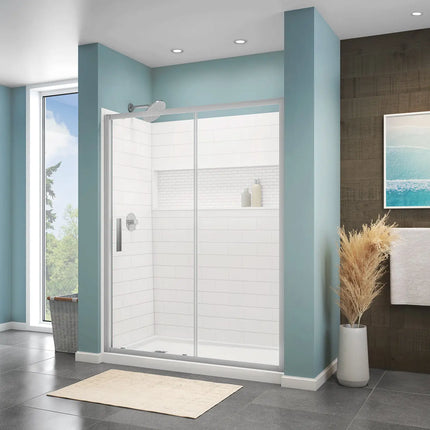 NexTile 6032 Direct-to-Stud Four-Piece Alcove Shower Wall Kit in White - Plumbing Market