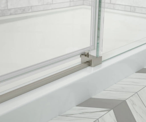 Odyssey SC 48" x 32" x 78" 8mm Sliding Shower Door for Corner Installation with Clear glass in Brushed Nickel - Plumbing Market