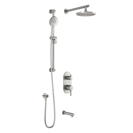 Kalia RoundOneTD3 (Valve Not Included) : AQUATONIK T/P with Diverter Shower System with Wallarm Pure Nickel PVD BF1643-125 - Plumbing Market