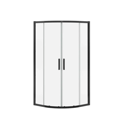 Radia Neo-round 40 x 40 x 71 ½ in. 6 mm Sliding Shower Door for Corner Installation with Clear glass in Matte Black - Plumbing Market