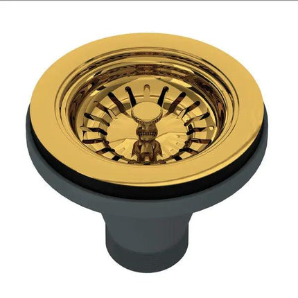 Rohl Manual Basket Strainer without Remote Pop-Up Unlacquered Brass - Plumbing Market