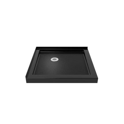 Roka 3232 Acrylic Corner Shower Base with Corner Drain in Black - Plumbing Market