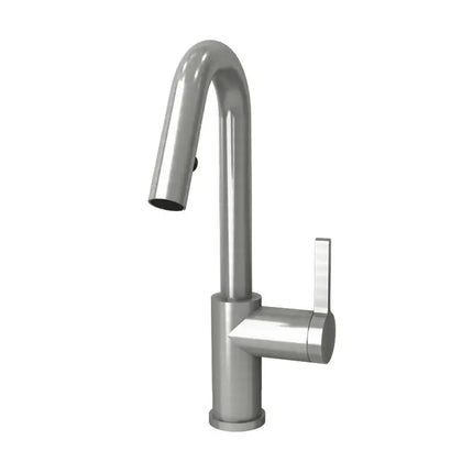 Rubi Loft Kitchen Faucet Round Body ‘’J’’ Spout 2 Jets Hand Spray Ss RLO91D2EJIX - Plumbing Market