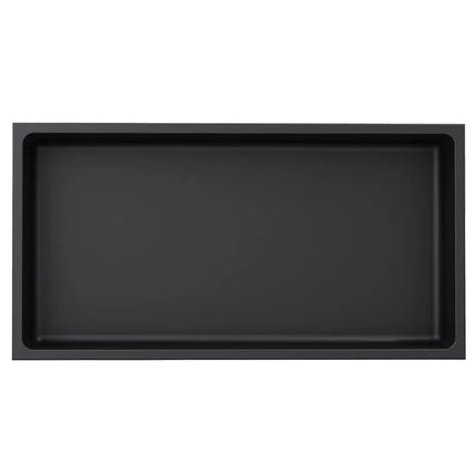 Rubi Nikia Recessed Niche 24’’ Radius Corners Matte Black RNK24R-BK - Plumbing Market