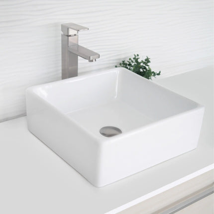 STYLISH 15 inch Square Vessel Bathroom Sink P-222 - Plumbing Market