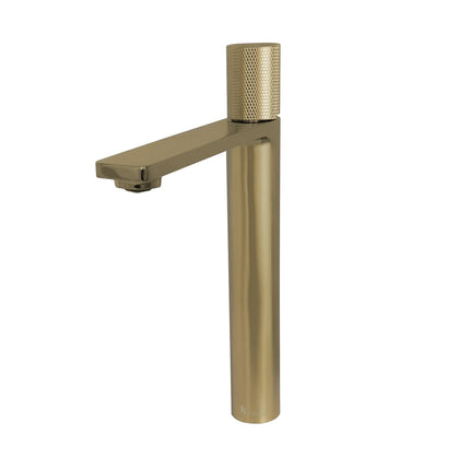 Stylish Nessa Single Handle 12 1/2" Brushed Gold Vessel Bathroom Faucet - Plumbing Market