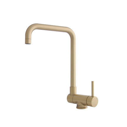 Stylish Single Handle Brushed Gold Foldable Kitchen Faucet - Plumbing Market