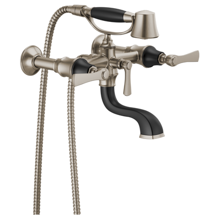 Brizo Two-Handle Tub Filler Trim Kit with Lever Handles T70360-NKBL - Plumbing Market