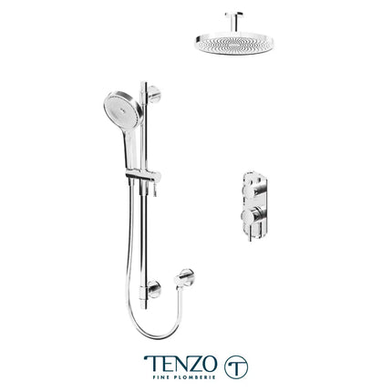 Tenzo Alyss Ceiling Mount Shower kit 2 functions ALYPB32-21134 - Plumbing Market