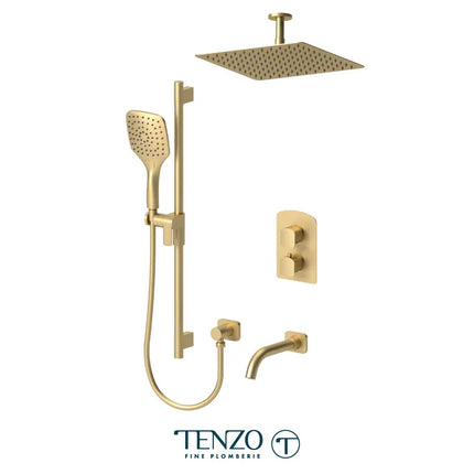 Tenzo Delano Ceiling Mount Shower kit 12" Showerhead 3 functions DET33-511325 - Plumbing Market