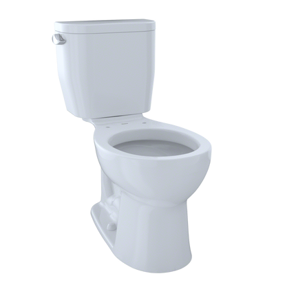 Toto Entrada Close Coupled Round Toilet Universal Height Less Seat 1.28GPF - Plumbing Market