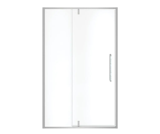 Uptown 45-47 x 76 in. 8 mm Pivot Shower Door for Alcove Installation with Clear glass in Chrome & White Marble - Plumbing Market