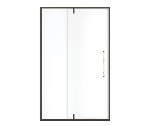 Uptown 45-47 x 76 in. 8 mm Pivot Shower Door for Alcove Installation with Clear glass in Dark Bronze & Beige Marble - Plumbing Market